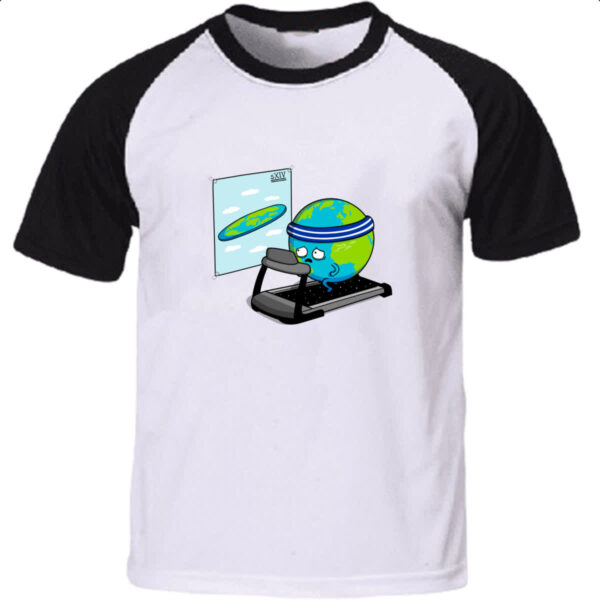 Camiseta Raglan Terra querendo ser plana