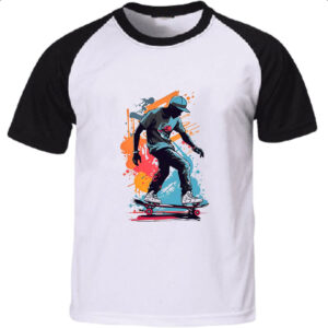 Camiseta Raglan Street Skate Art Splash