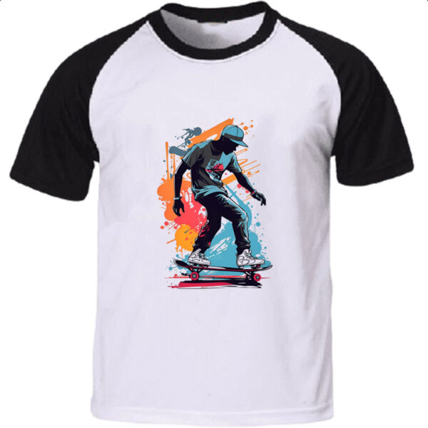Camiseta Raglan Street Skate Art Splash