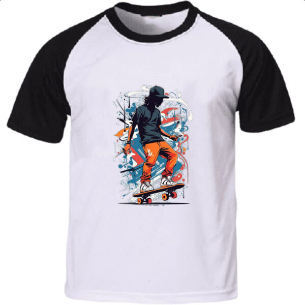 Camiseta Raglan Street Skate Splash Art