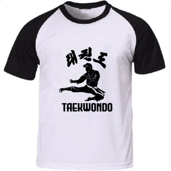 Camiseta Raglan Taekwondo Kick in the air