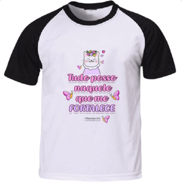Camiseta Raglan Versiculo Fofinho tudo posso