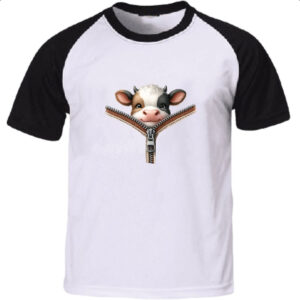 Camiseta Raglan Vaca no ziper