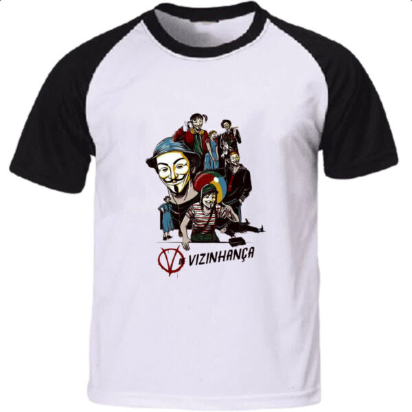 Camiseta Raglan V de vizinhanca