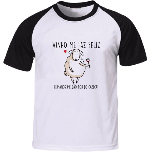Camiseta Raglan Vinho me faz bem humanos dor de cabeca