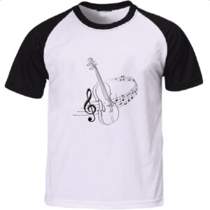 Camiseta Raglan Violino partitura musical