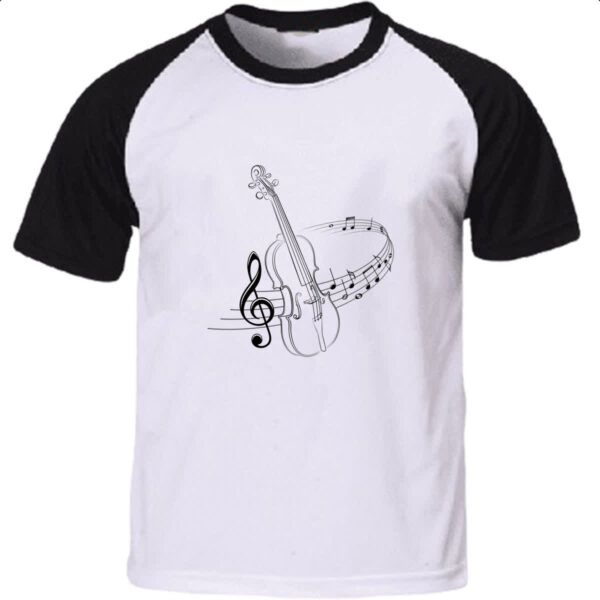 Camiseta Raglan Violino partitura musical