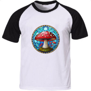 Camiseta Raglan Vitral Cogumelo