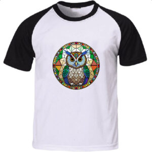 Camiseta Raglan Vitral Coruja