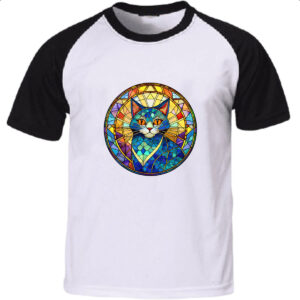 Camiseta Raglan Vitral Gato