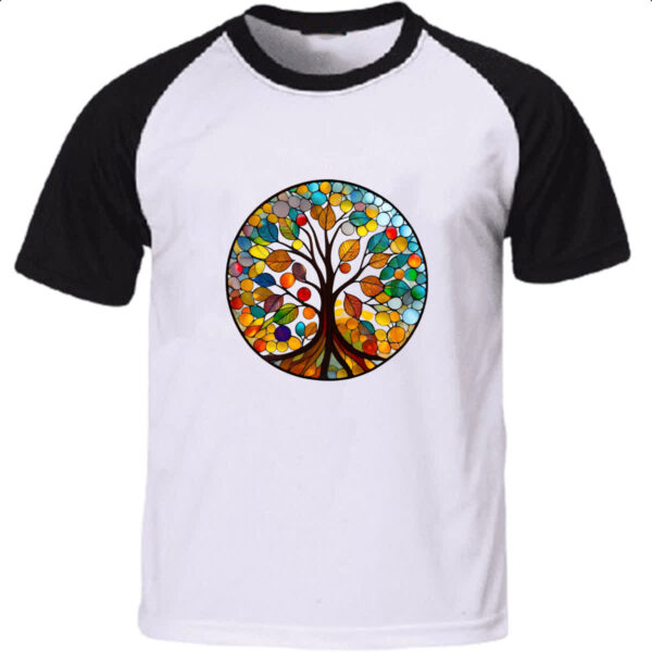 Camiseta Raglan Vitral arvore da vida
