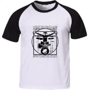 Camiseta Raglan Vitruvian baterista