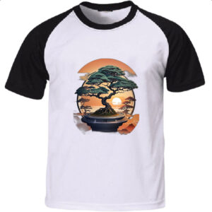 Camiseta Raglan Bonsai sunset japan