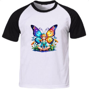 Camiseta Raglan Borboleta elfo fofinha