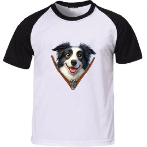 Camiseta Raglan Border Collie no Ziper