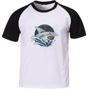 Camiseta Raglan Tubarao de Malibu