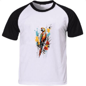 Camiseta Raglan Arara splash art