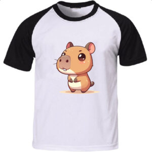 Camiseta Raglan Capivara Chibi