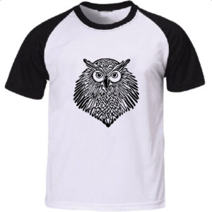Camiseta Raglan Coruja tribal