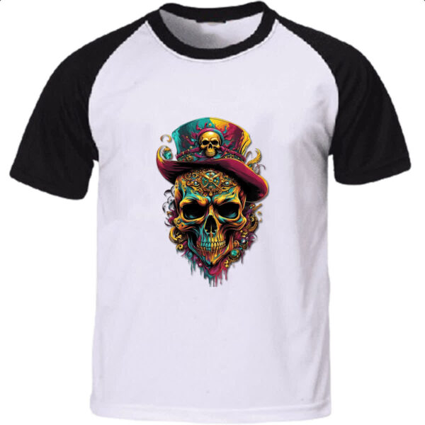 Camiseta Raglan Cranio pirata joias