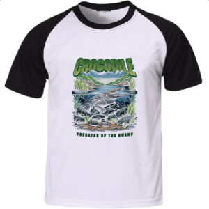 Camiseta Raglan Crocodilo do pantano
