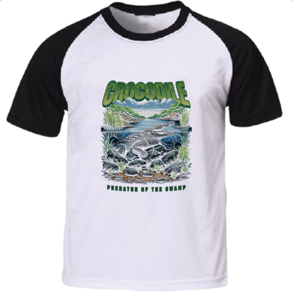 Camiseta Raglan Crocodilo do pantano
