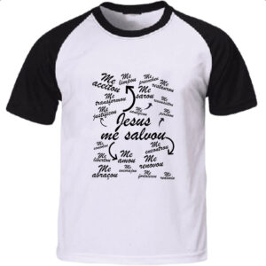 Camiseta Raglan Jesus me salvou