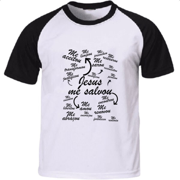 Camiseta Raglan Jesus me salvou