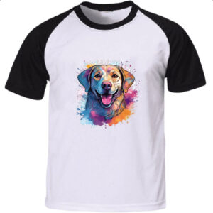 Camiseta Raglan Labrador Retriever watercolor art