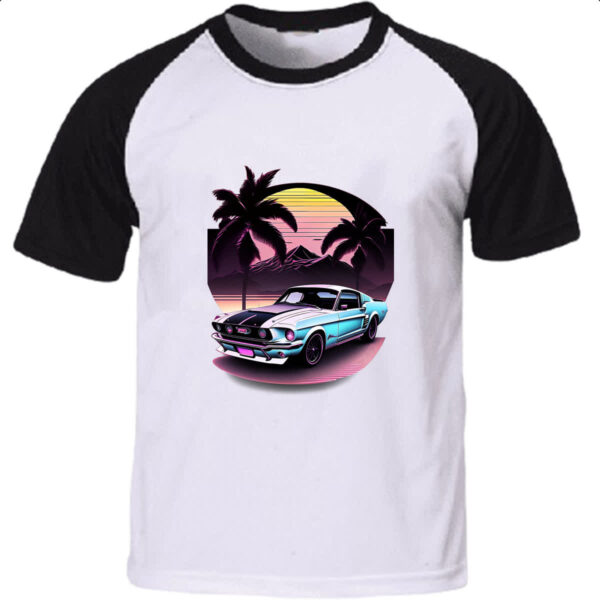 Camiseta Raglan Mustang Sunset Arte