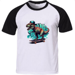 Camiseta Raglan T-Rex Skatista