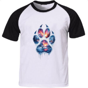 Camiseta Raglan Urso Polar Pata Paisagem