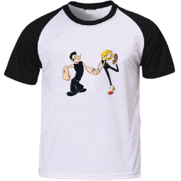 Camiseta Raglan Popeye Grease Parodia