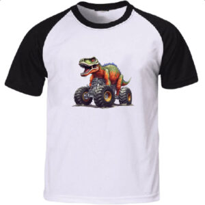 Camiseta Raglan T-Rex monster truck