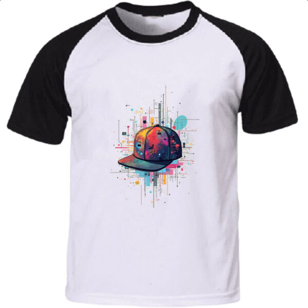 Camiseta Raglan Bone arte psicodelica