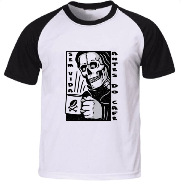 Camiseta Raglan Sem vida antes do cafe