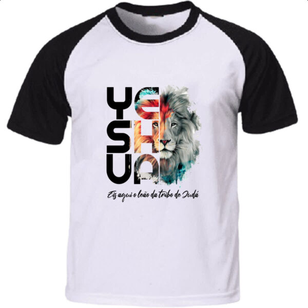 Camiseta Raglan Yeshua - Leao da tribo de Juda