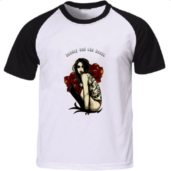 Camiseta Raglan Beauty and the beast