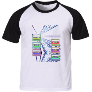 Camiseta Raglan Fitas K7 anos 80 difusion art