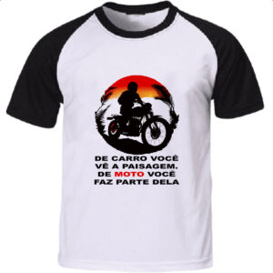 Camiseta Raglan Moto parte da paisagem