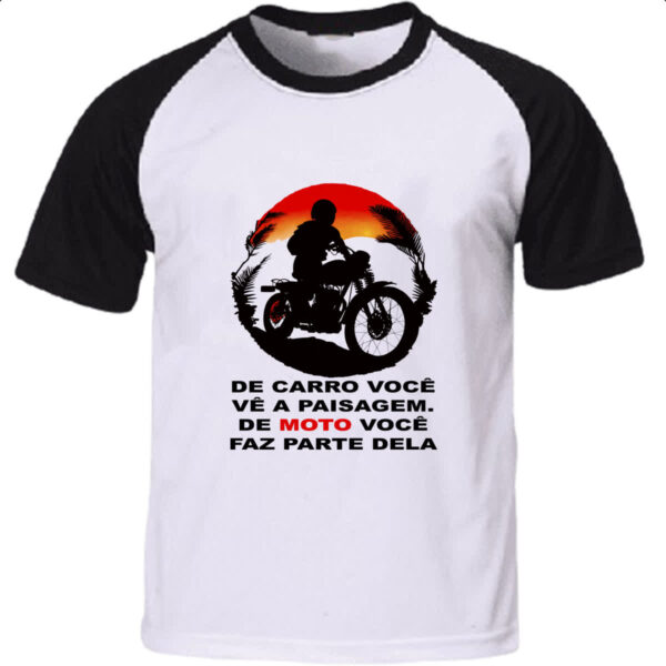 Camiseta Raglan Moto parte da paisagem