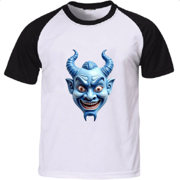 Camiseta Raglan Mascara Hannya de porcelana