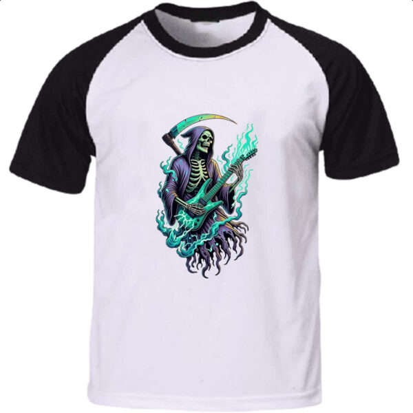 Camiseta Raglan Morte tocando guitarra