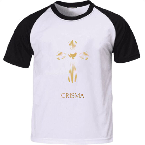 Camiseta Raglan Crisma Religiao Catolica