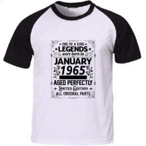 Camiseta Raglan Legends Were Born JAN-1965
