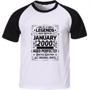 Camiseta Raglan Legends Were Born JAN-2000