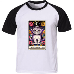 Camiseta Raglan Taro Gato Scottish Fold