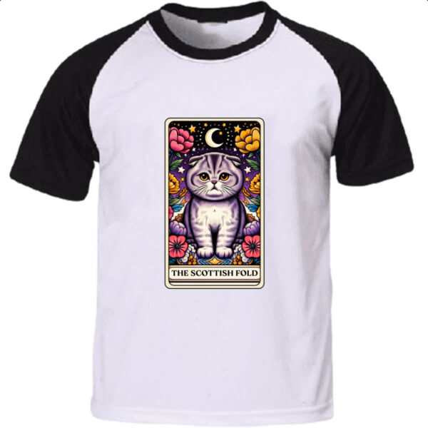 Camiseta Raglan Taro Gato Scottish Fold