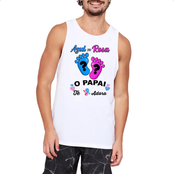 Camiseta Regata Cha Revelacao Papai te adora - Imagem 2