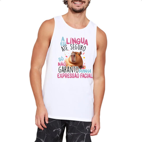 Camiseta Regata Capivara lingua eu seguro - Imagem 2